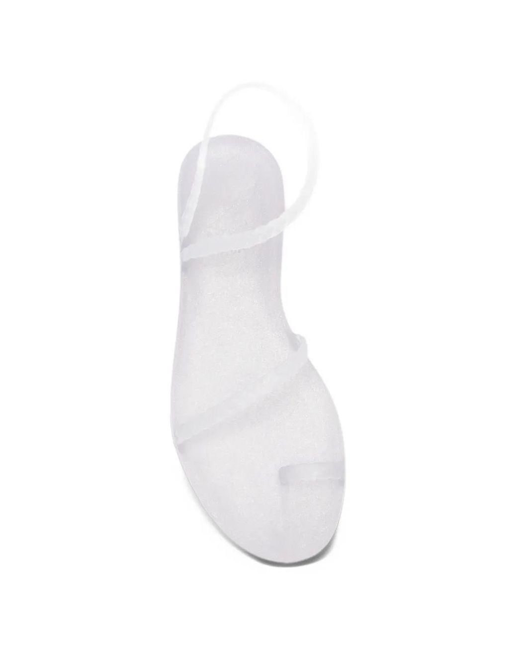 Ancient Greek Sandals White Eleftheria Clear Glitter Sandals