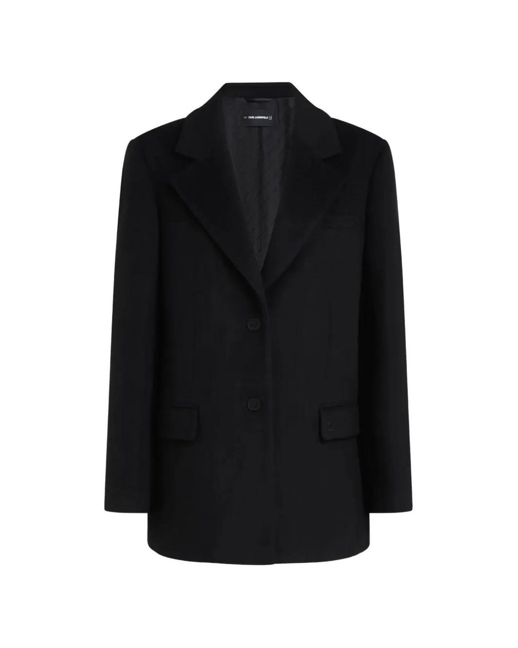 Karl Lagerfeld Black K/Autograph Wool-Blend Coat