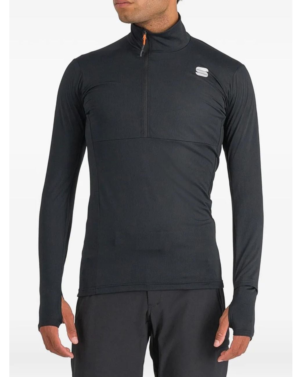 Sportful Black Zip-Up Performance Top for men