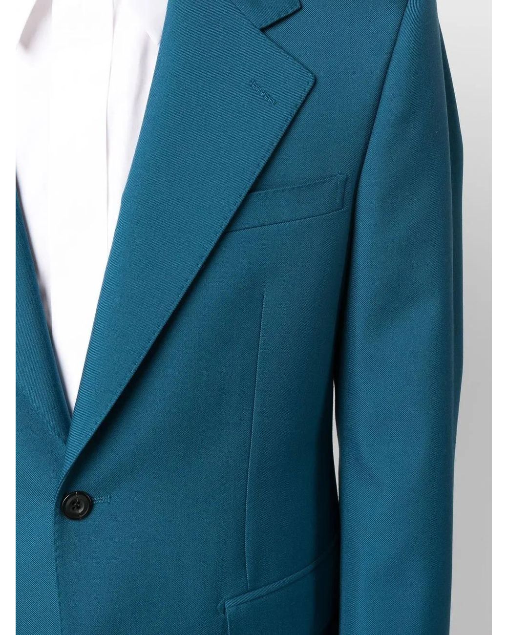 McQueen Blue Sustainable Wool Blend Jacket For Ss23 for men