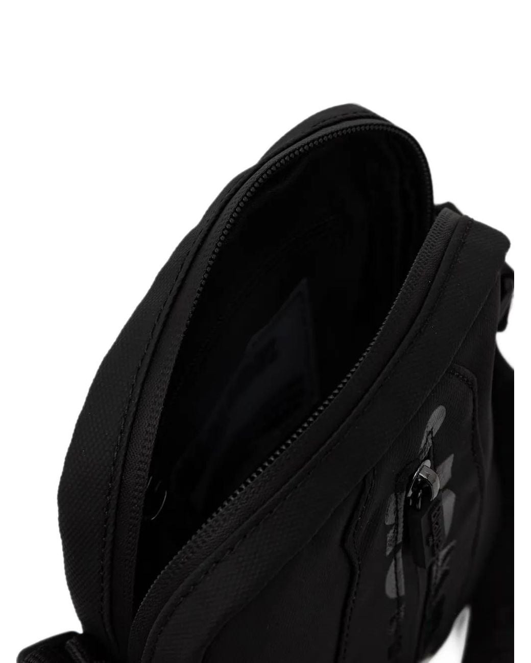 Blauer Black Logo-Print Zip-Fastening Messenger Bag for men