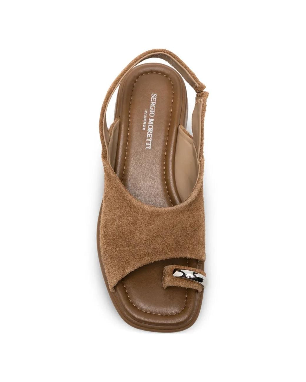 SERGIO MORETTI FIRENZE Brown Toe-Ring Slingback Sandals