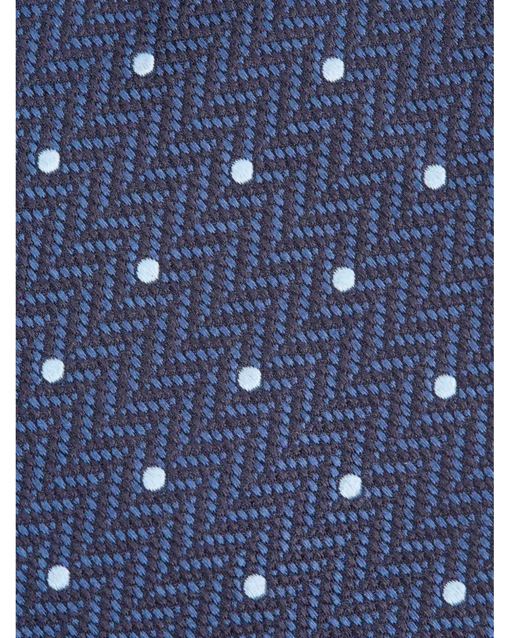 Brioni Blue Polka-Dot Tie for men