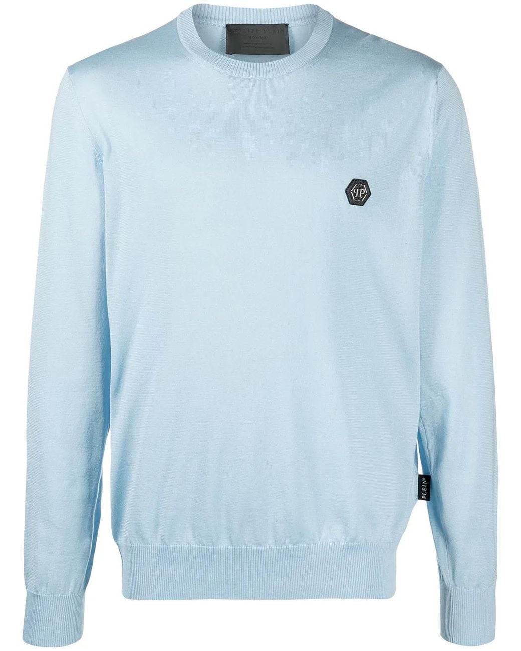 Philipp Plein Blue Logo Patch Sweatshirt for men