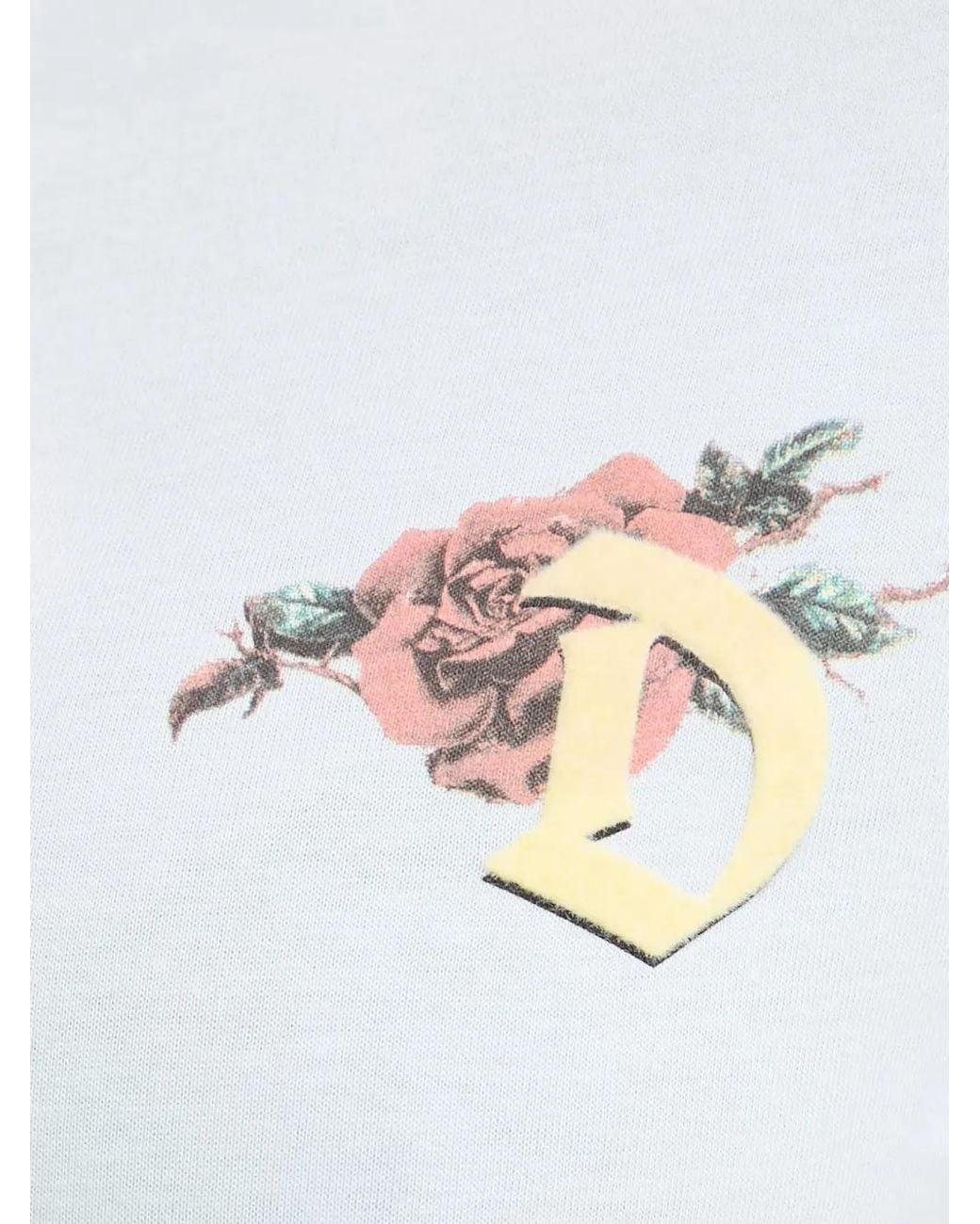 DIESEL White Rose-Print T-Shirt