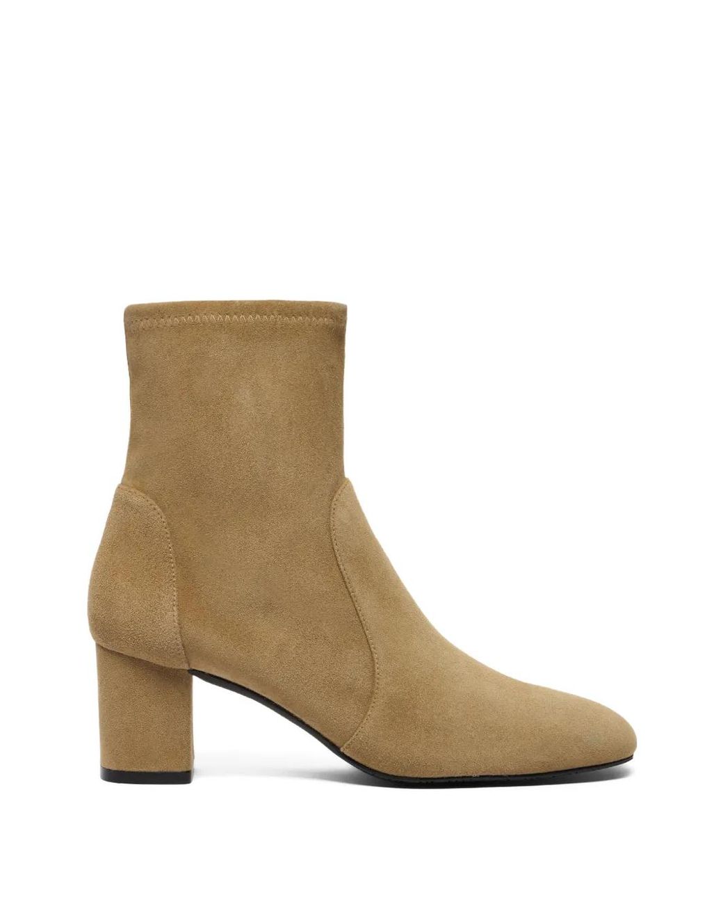 Stuart Weitzman White Lucie Almond Toe Booties