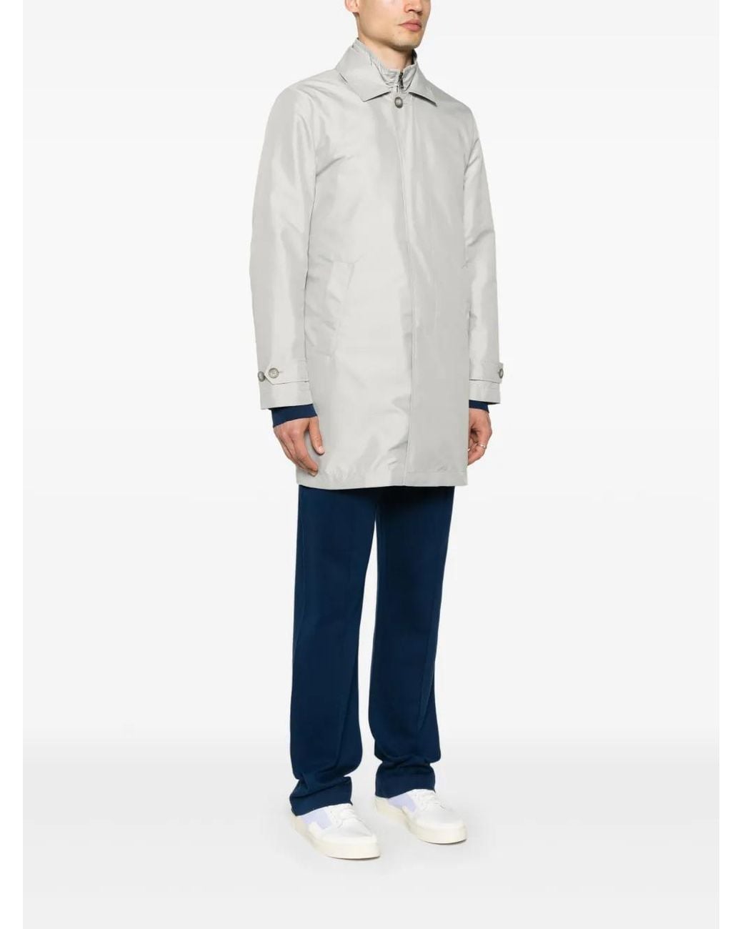 Fay White Layered Coat for men