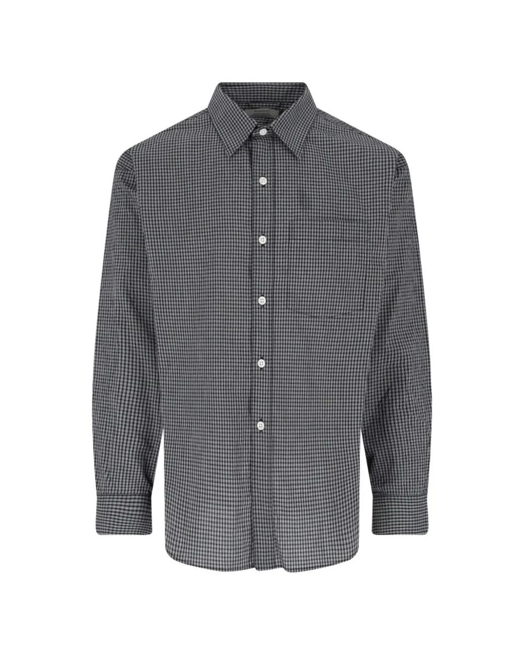 mfpen Gray Checked Long-Sleeve Shirt for men