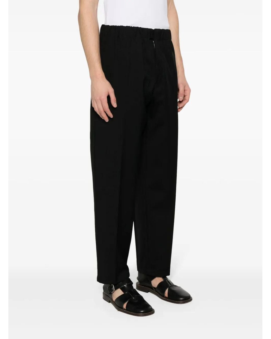 Jil Sander Black Elasticated-Waist Trousers for men