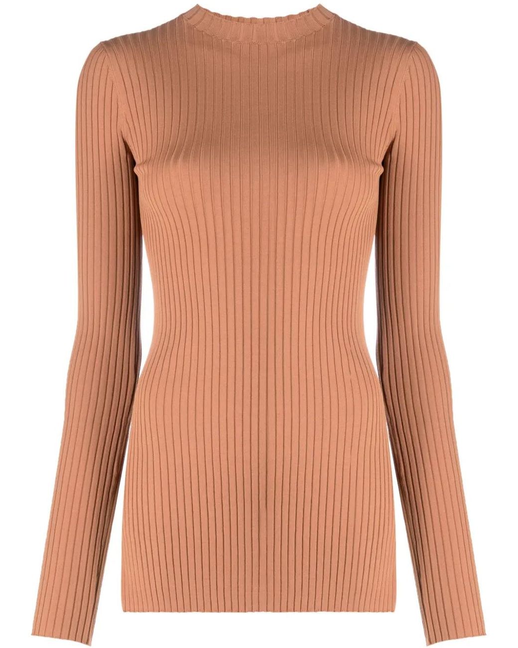 Nanushka Brown Bardia Ribbed Knitted Top