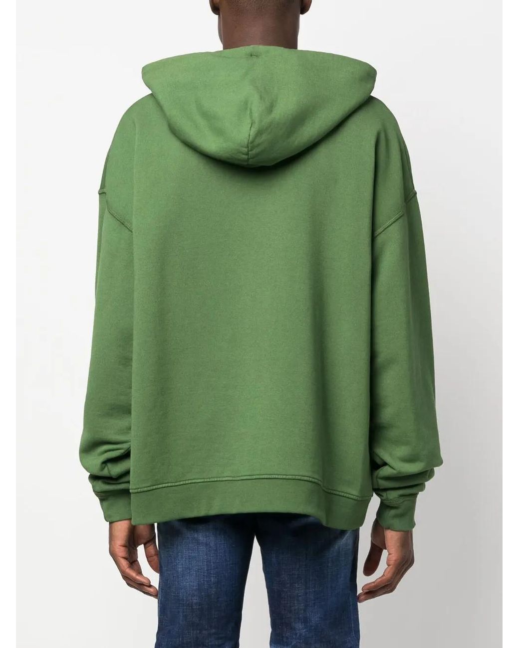 DSquared² Green Graphic-Print Verde Cotton Hoodie for men