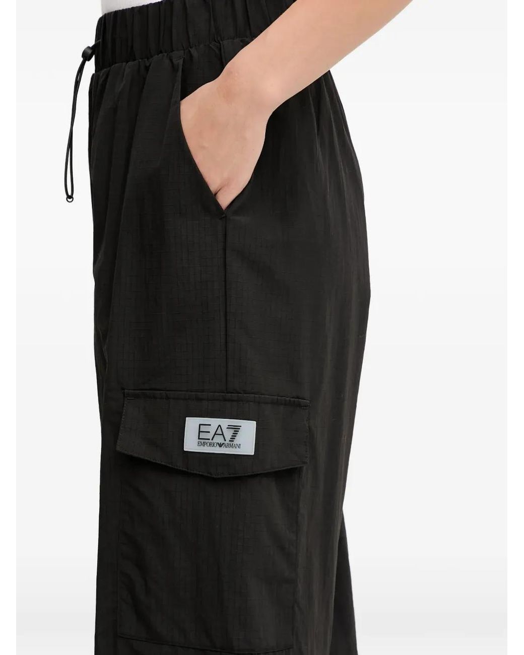 EA7 Black Pantalon De Jogging À Patch Logo