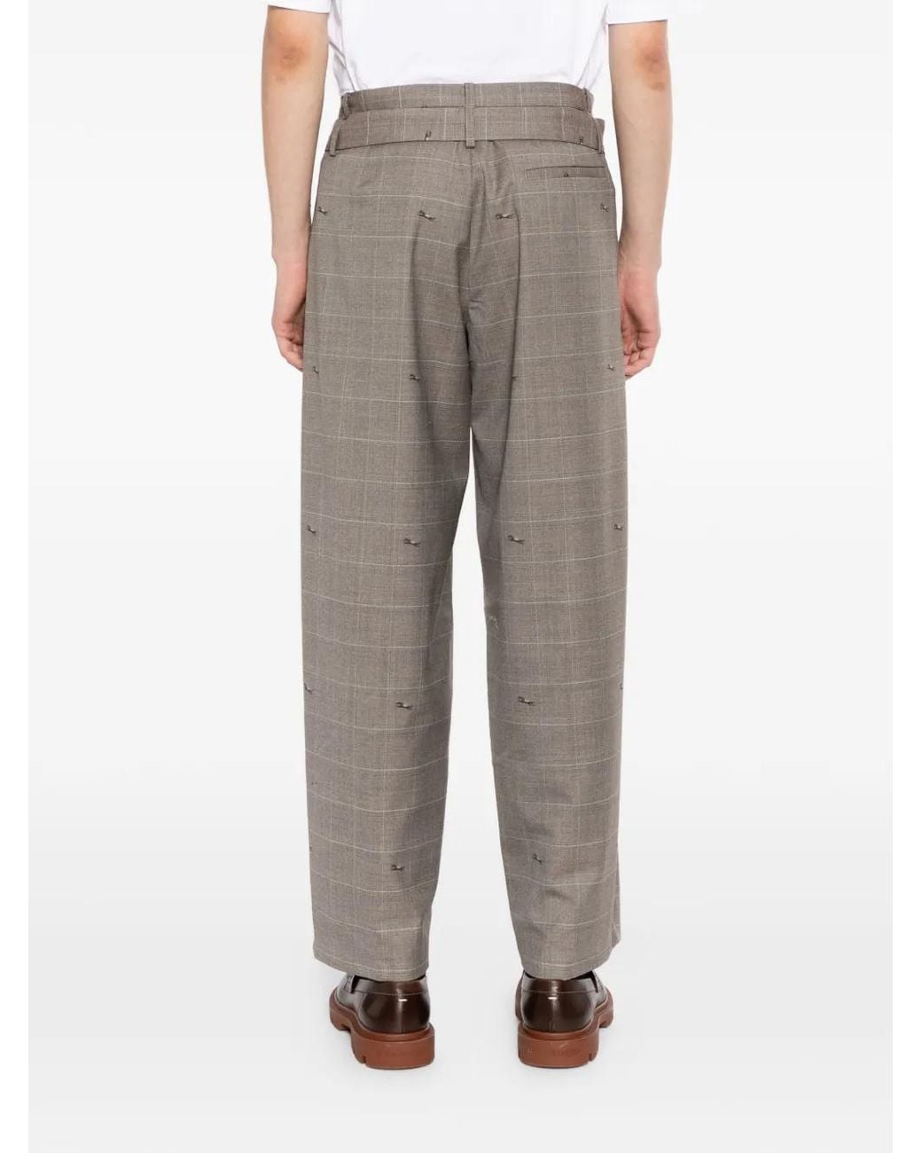 CROQUIS Gray Plaided Trousers for men