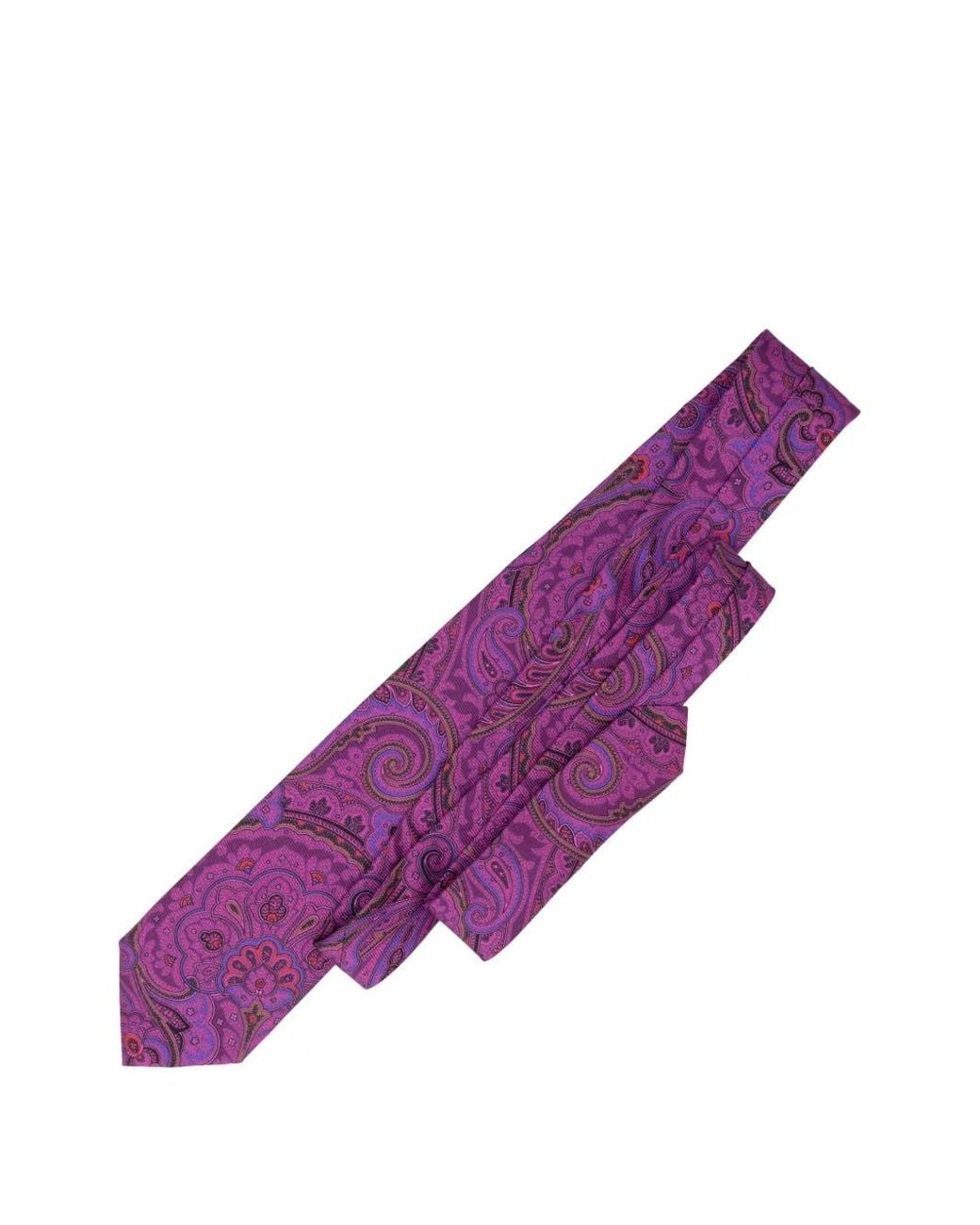Elizabetta Purple Cosimo Paisley-Print Silk Tie for men