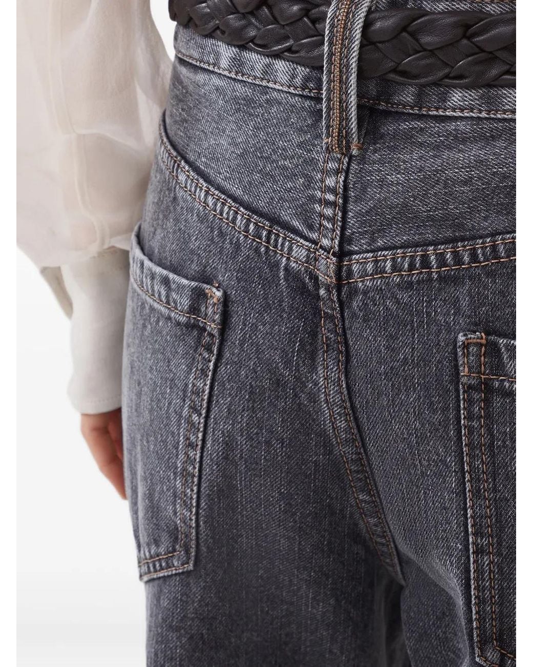 Brunello Cucinelli Gray Five-Pocket Cuffed Jeans