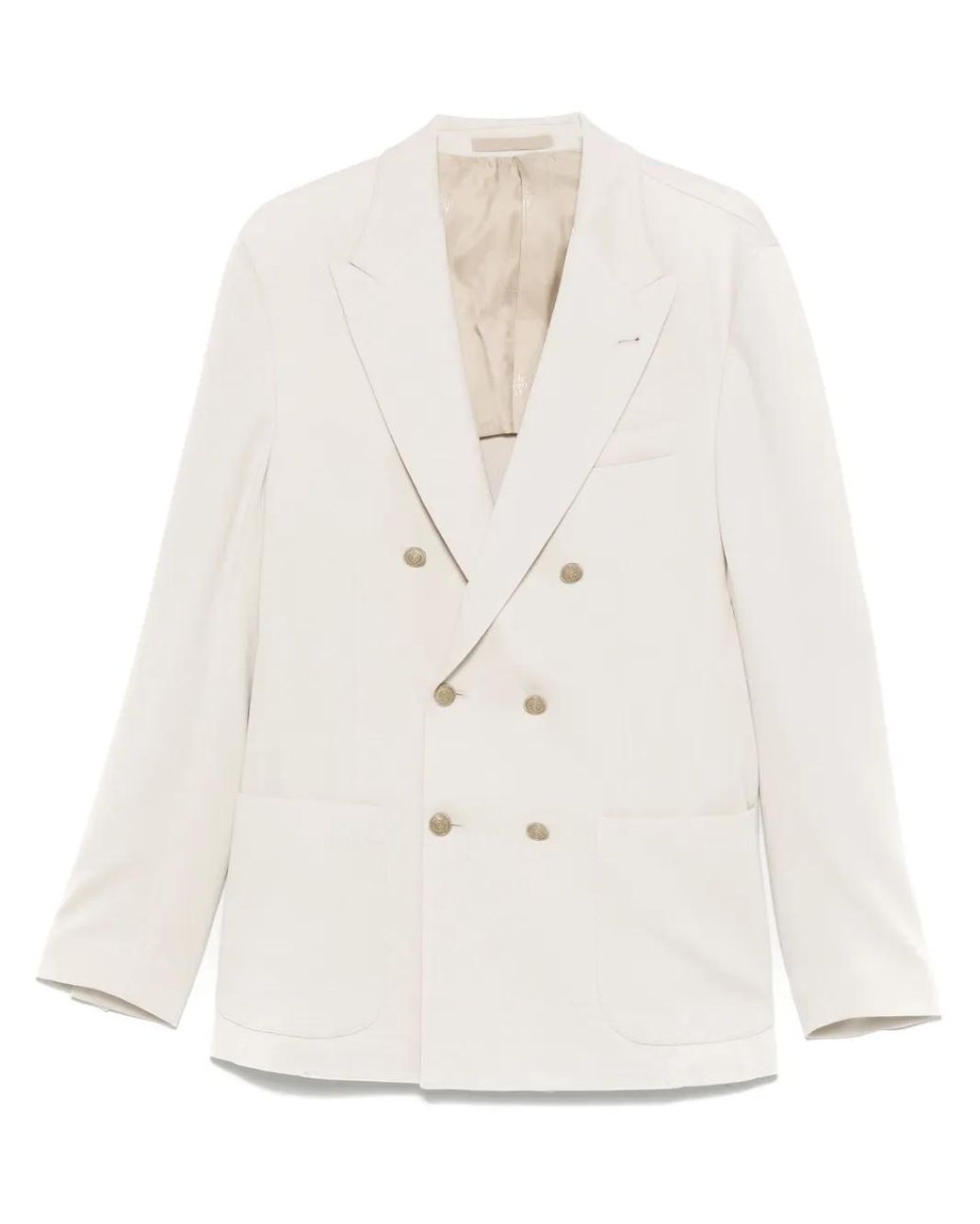 Eleventy White Double-Breasted Blazer for men