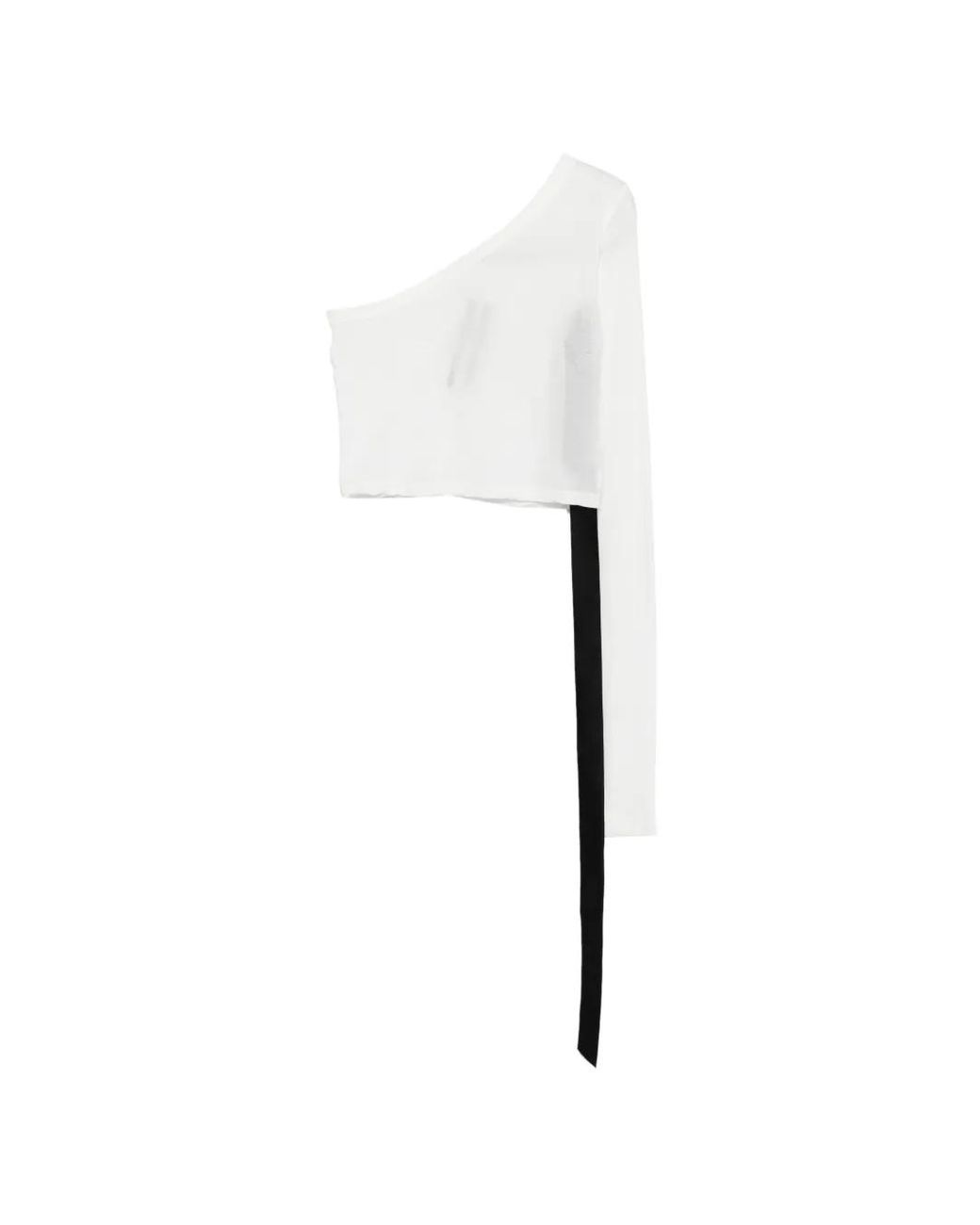Rick Owens White One-Shoulder Top