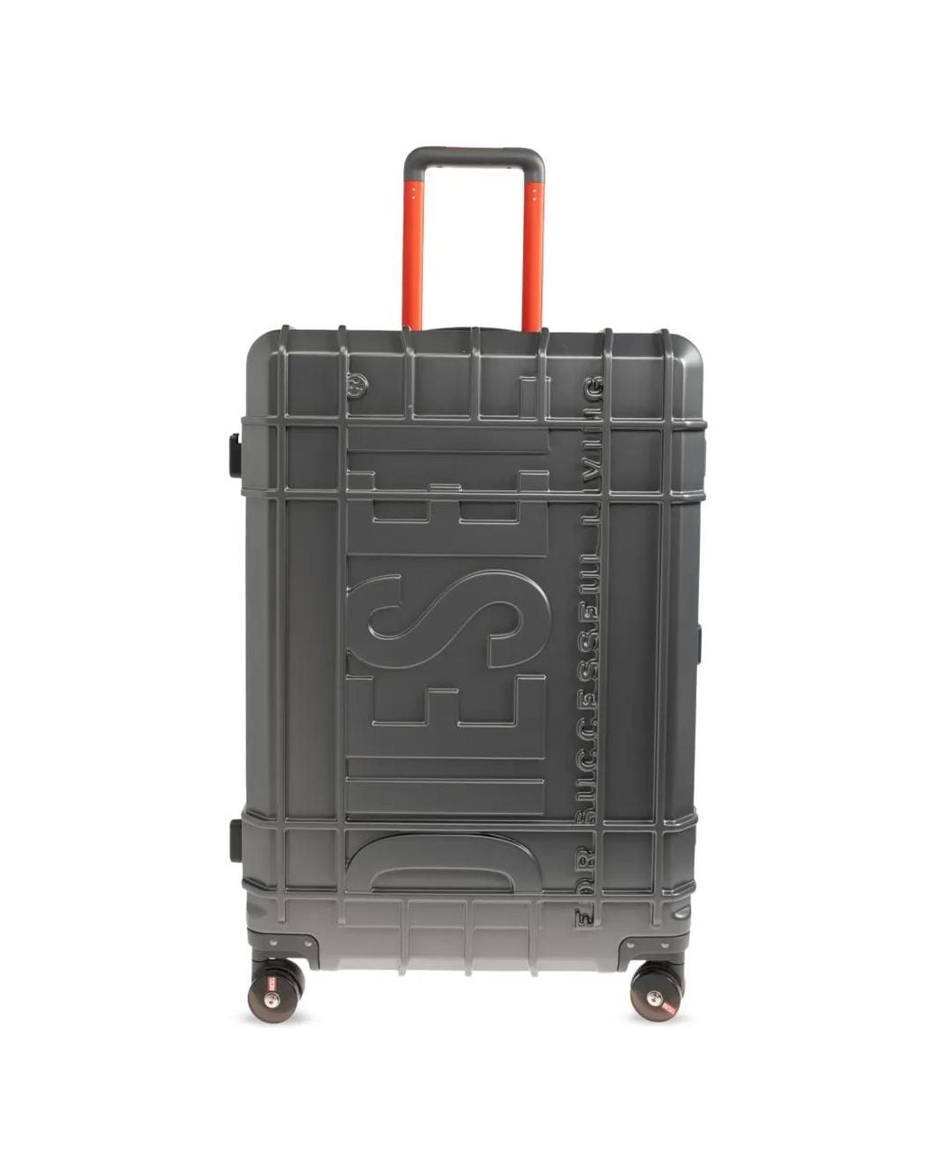 DIESEL Gray Embossed-Logo Suitcase