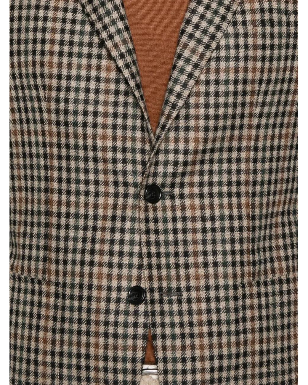 Tagliatore Gray Gingham-Check Blazer for men
