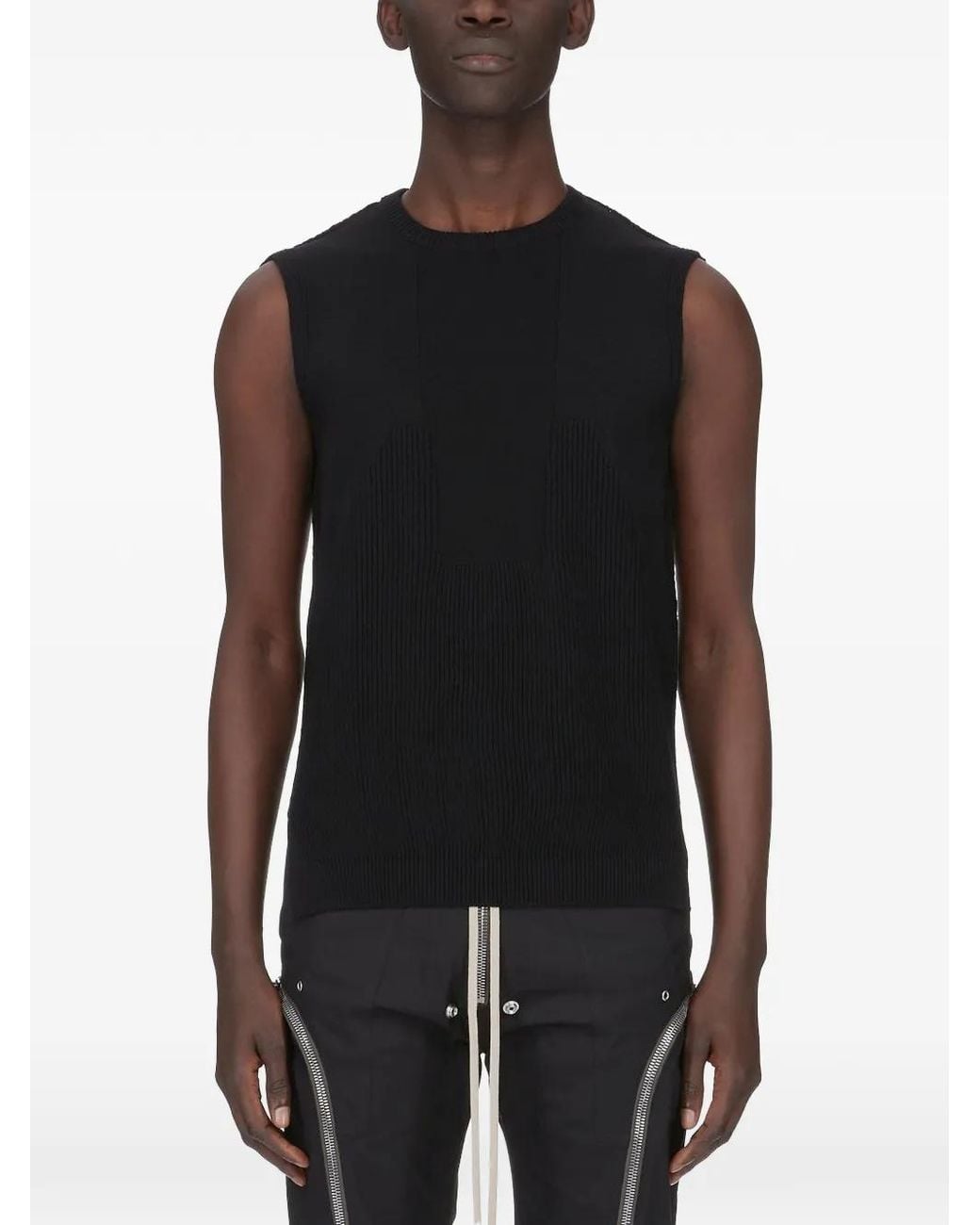 Rick Owens Black Temple Tank for men