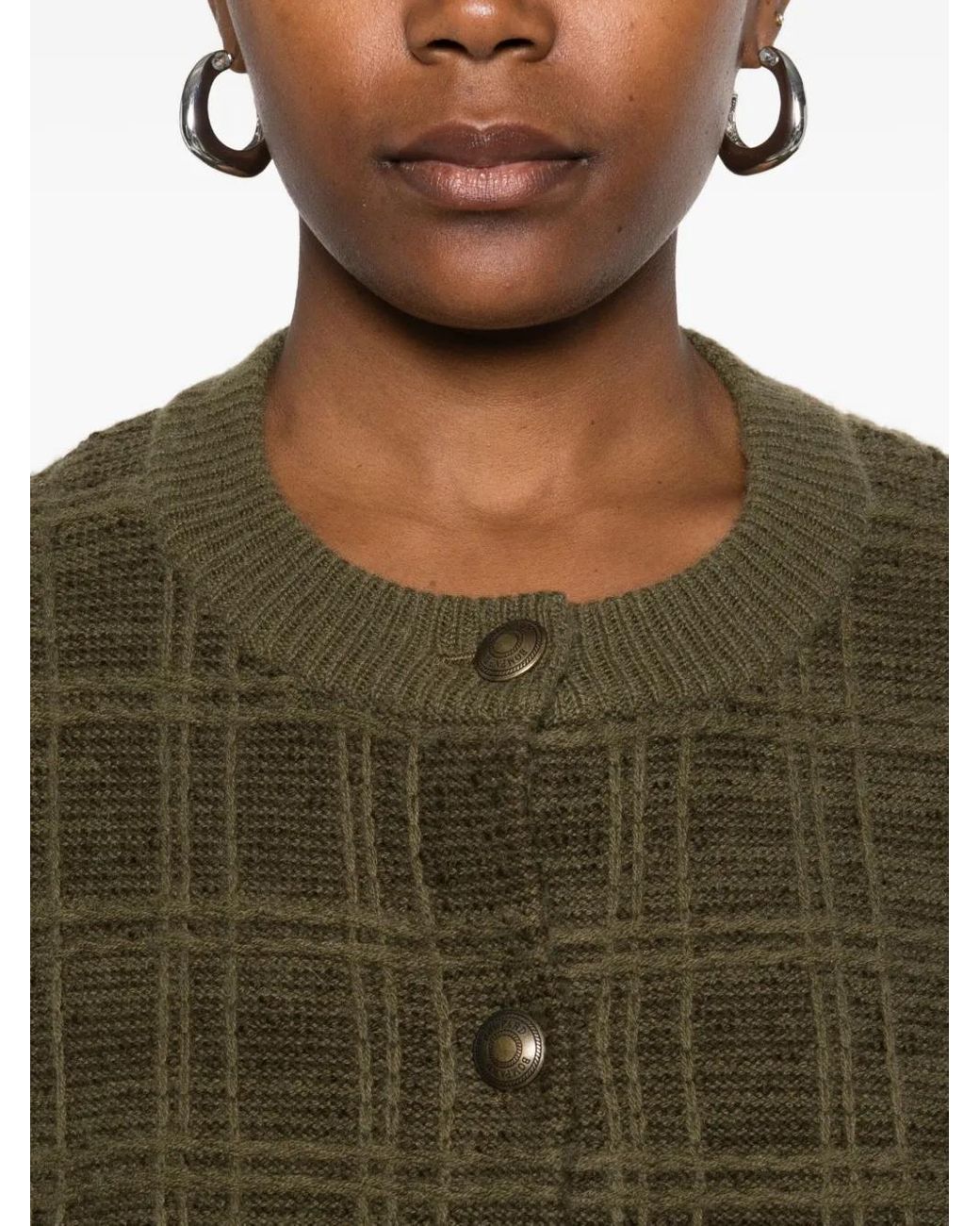 Bompard Green Jacquard Tweed Button Jacket