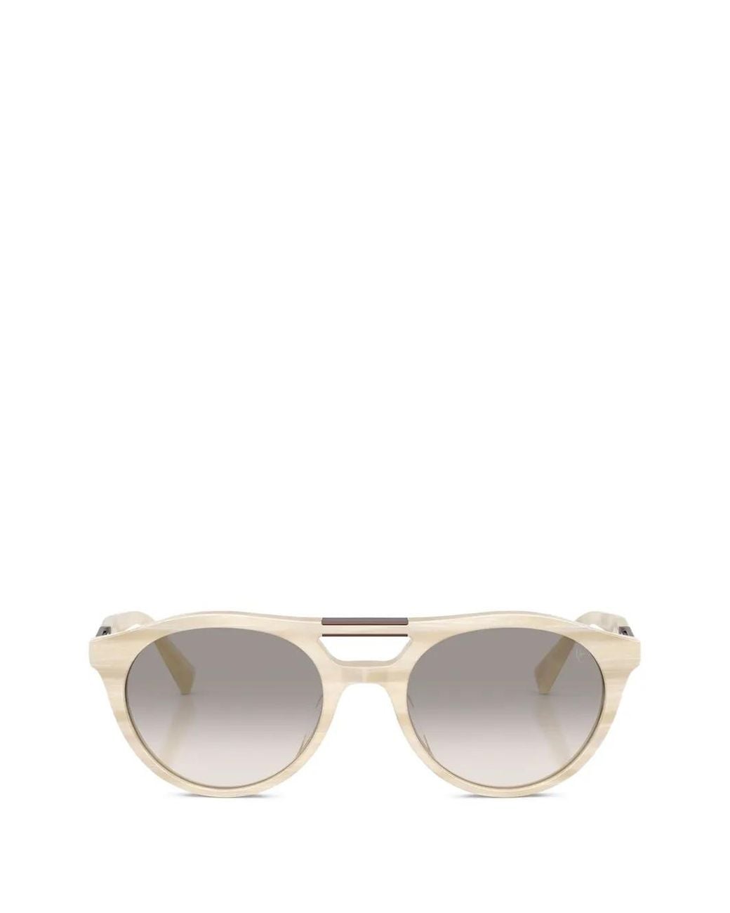 Brunello Cucinelli White Round-Frame Sunglasses