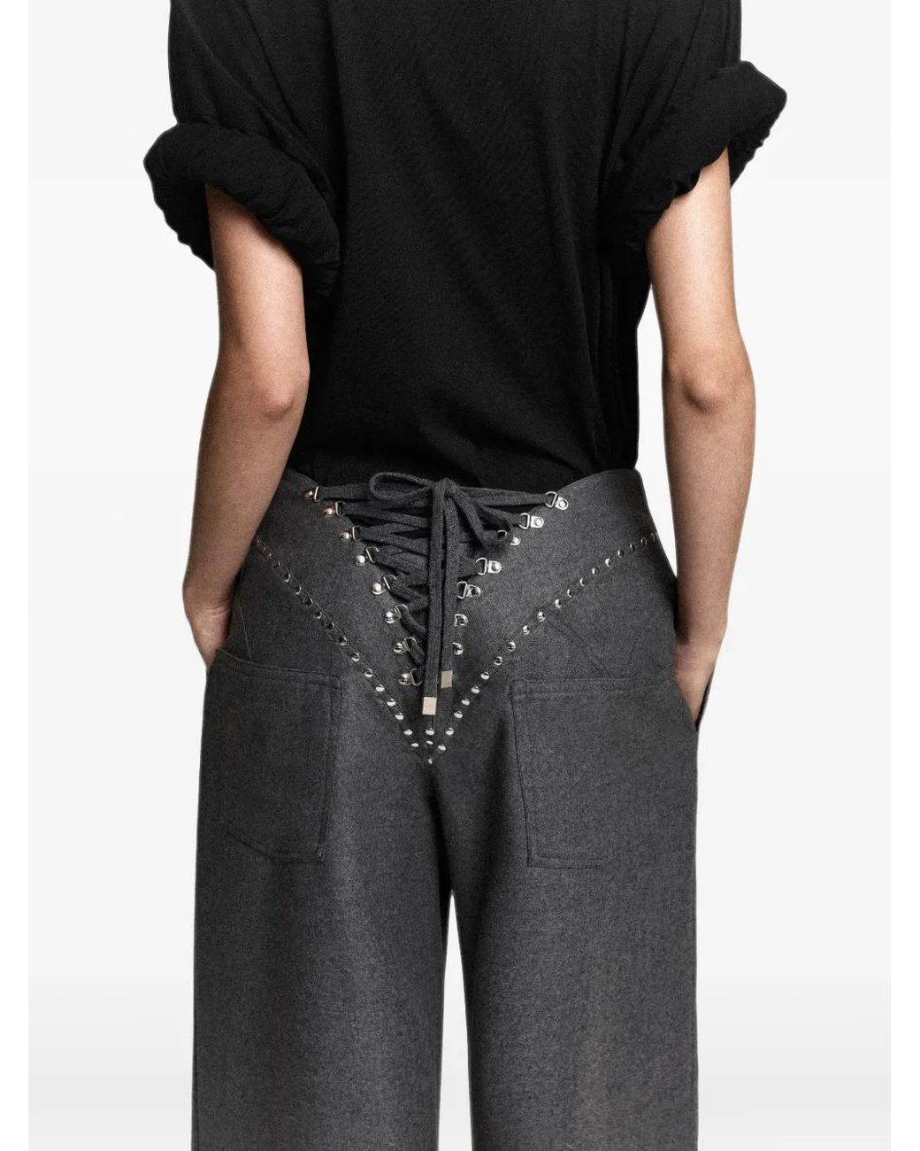 SEEN USERS Gray Lost Modesty Straight Trousers