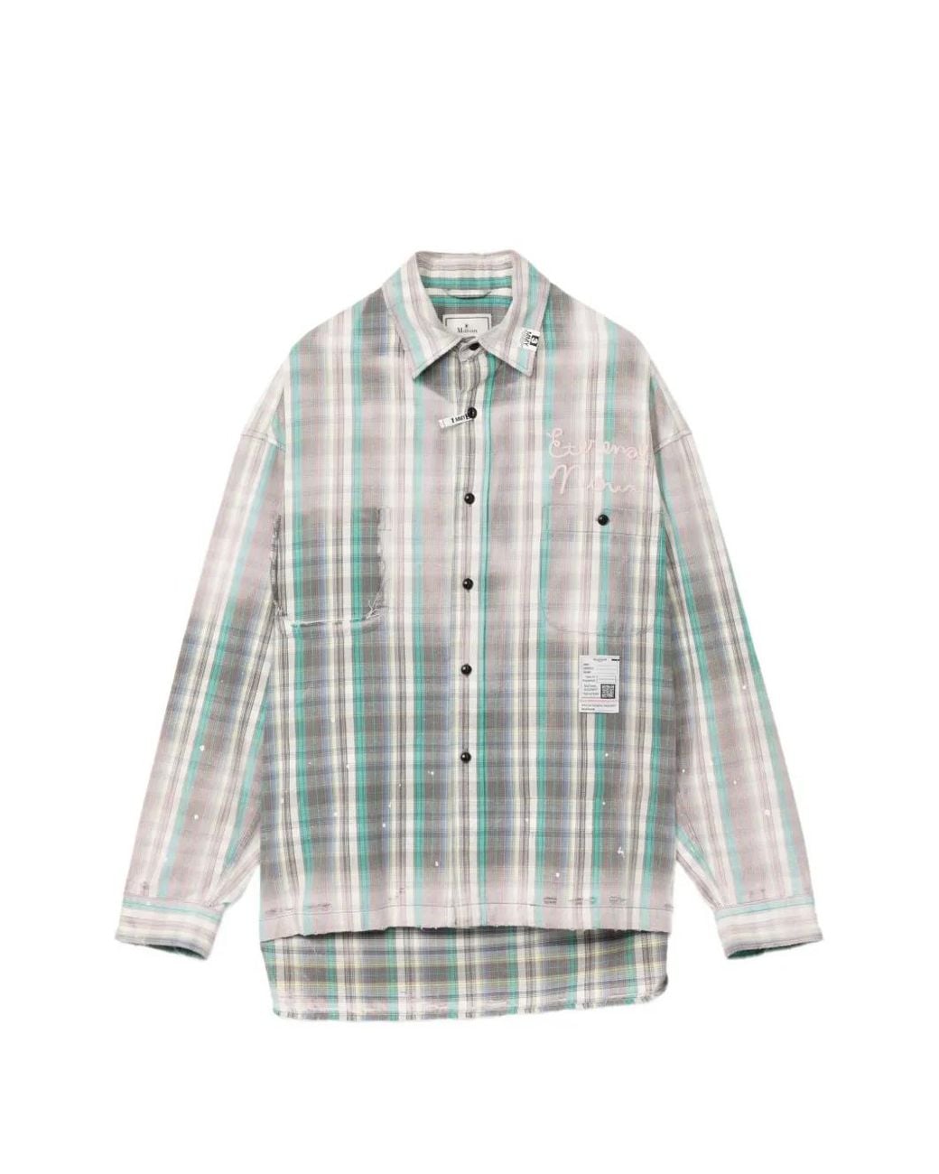 Maison Mihara Yasuhiro White Vintage Like Check Shirt for men