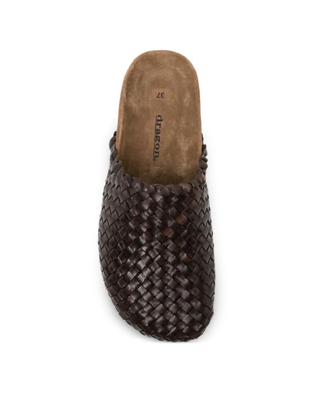 Dragon Diffusion Brown Mules En Cuir Tressé