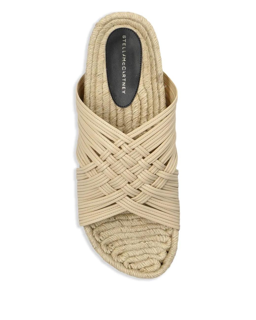 Stella McCartney Natural Pantoletten Mit Überkreuzten Riemen