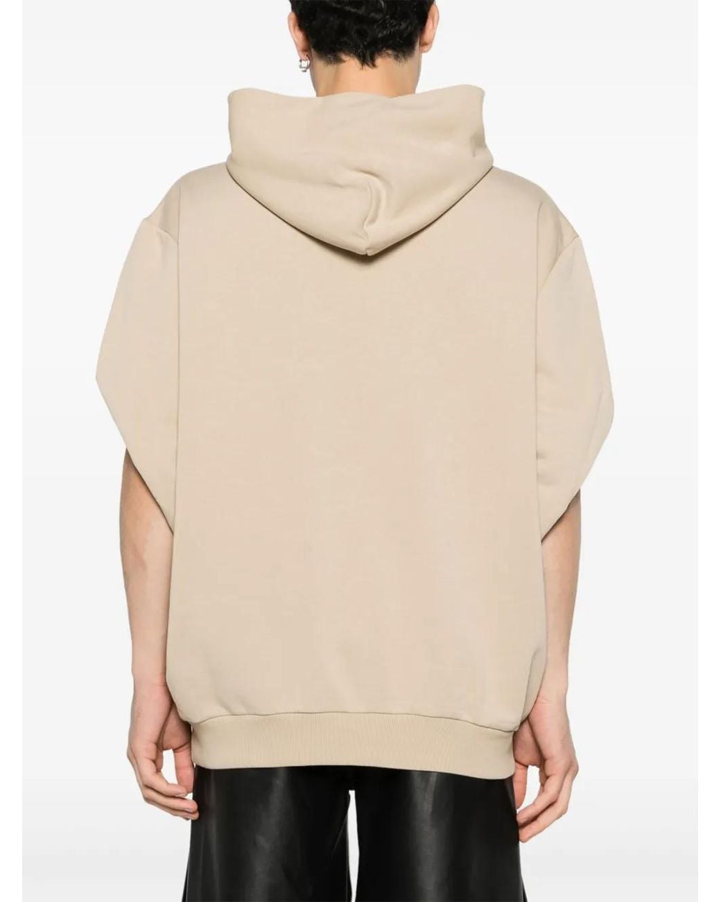 MM6 by Maison Margiela Natural Sleeveless Cotton-Blend Hoodie