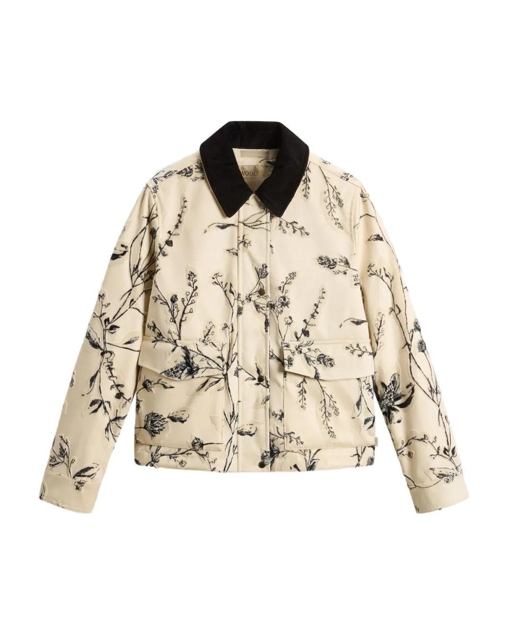 Woolrich Natural Floral-Print Velvet Jacket