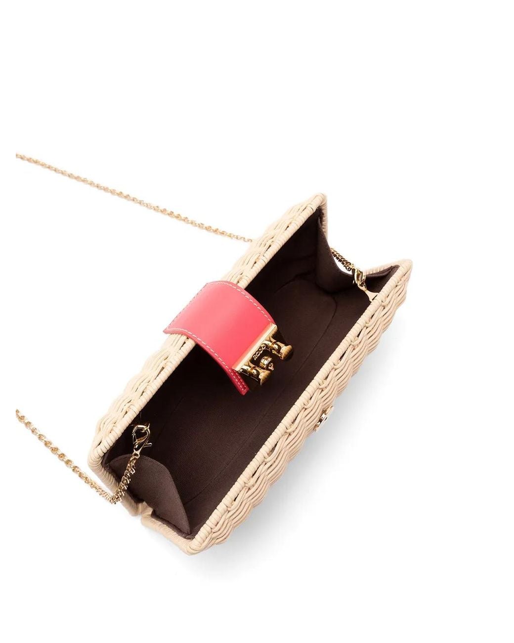 Rodo Brown Chain Clutch Bag