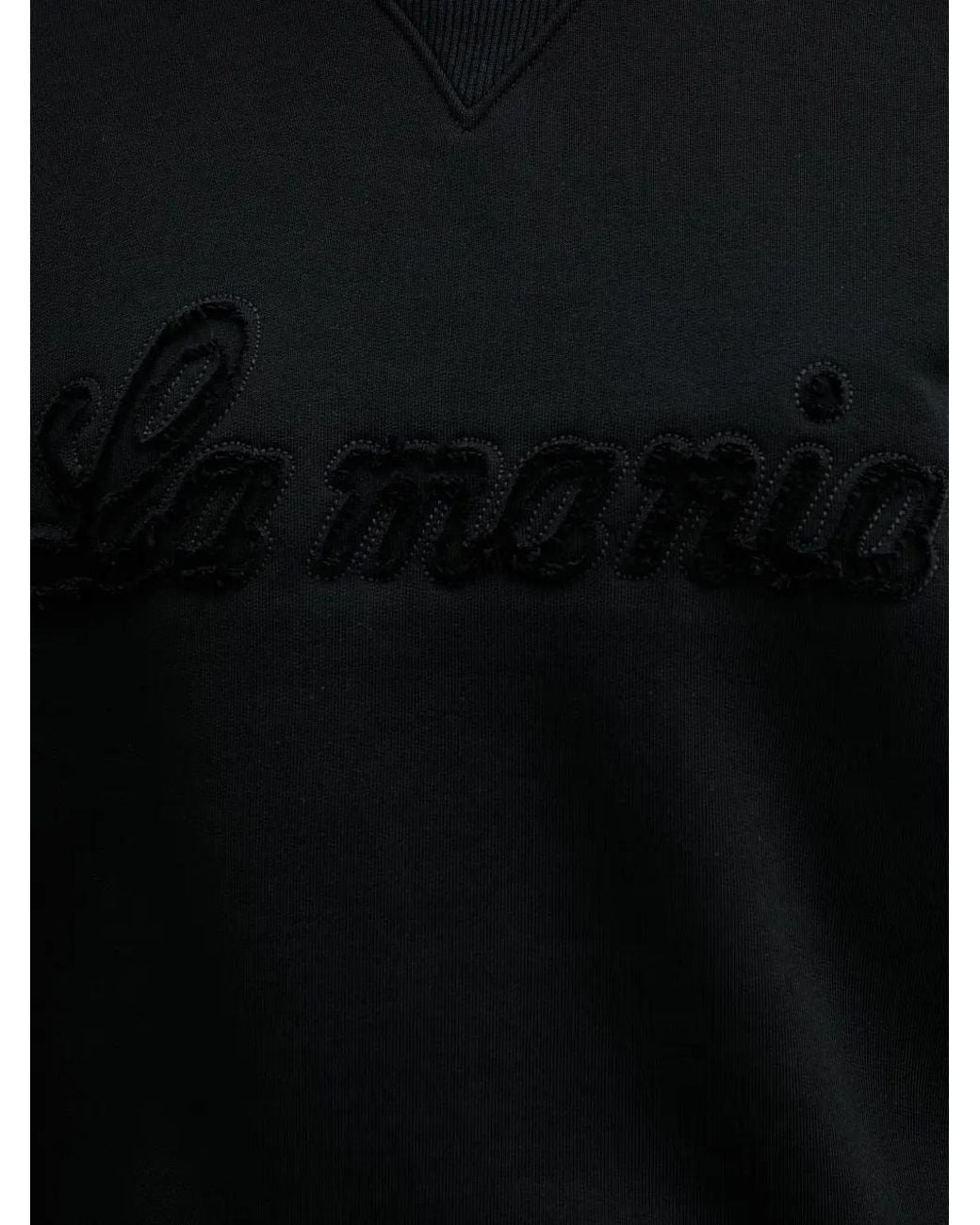 La Mania Black Brodie Logo-Embroidered Sweatshirt