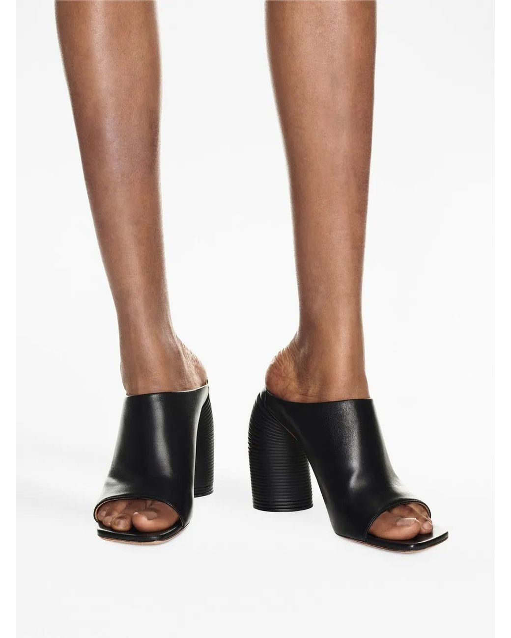 Off-White c/o Virgil Abloh Black Open-Toe Leather Sandals