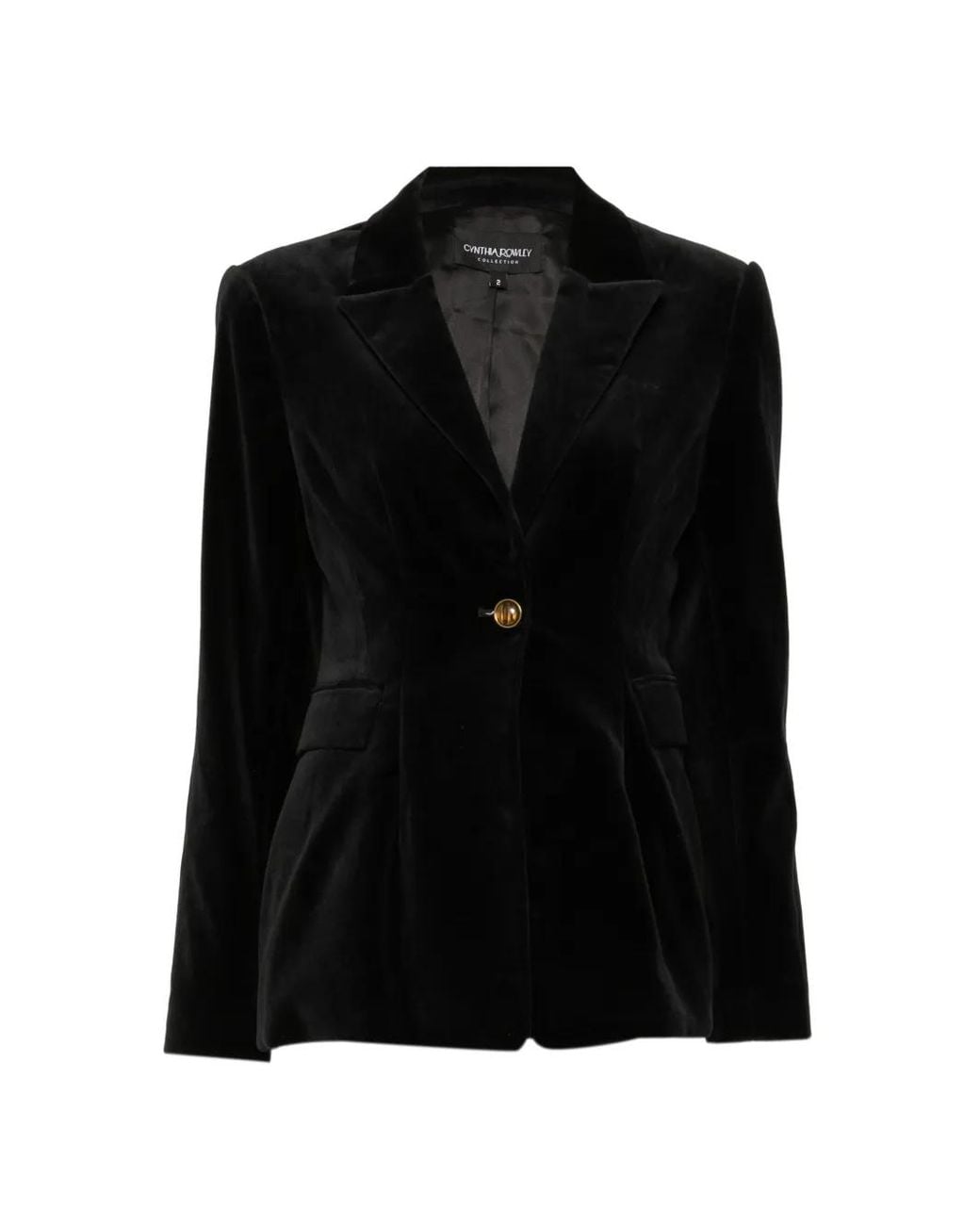 Cynthia Rowley Black Blazer Ajusté En Velours