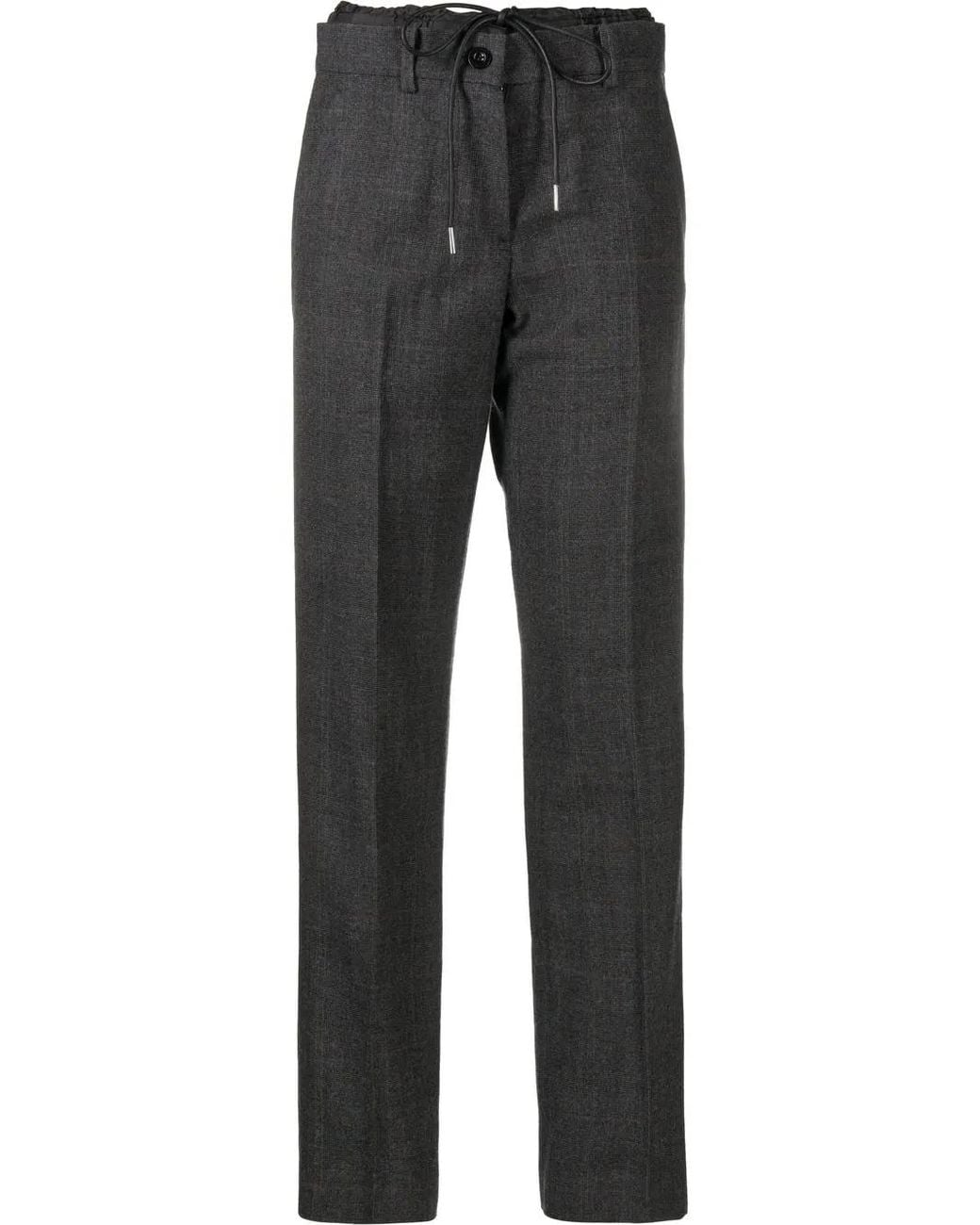 Sacai Gray Drawstring-Fastening Straight-Leg Trousers