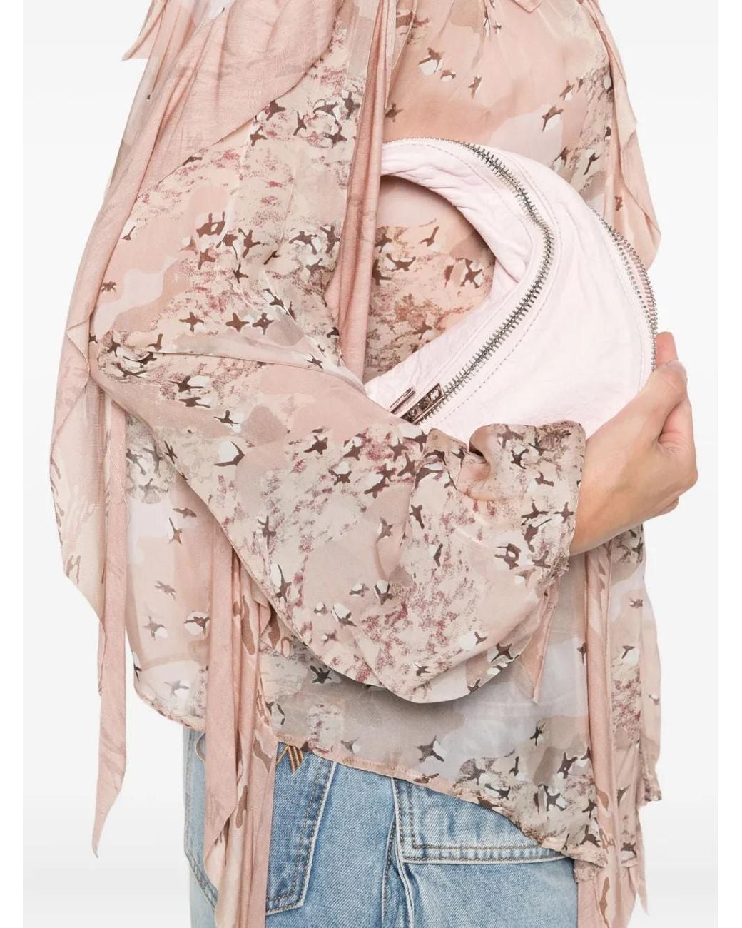 Blusa Estampada Con Volantes DIESEL de color Pink