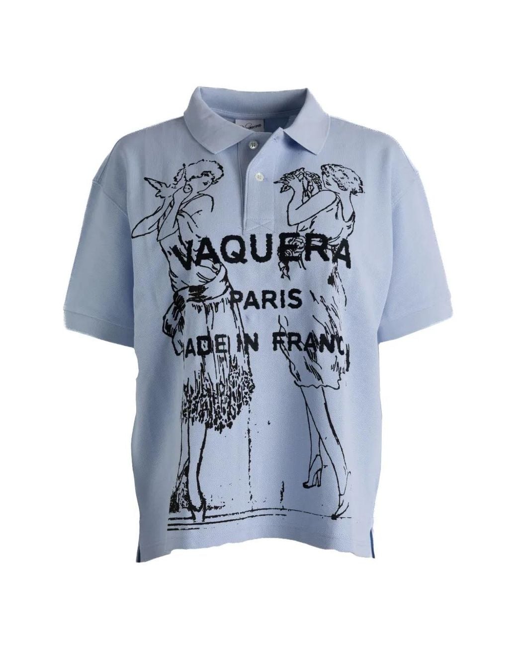 VAQUERA Blue Graphic-Print Polo Shirt