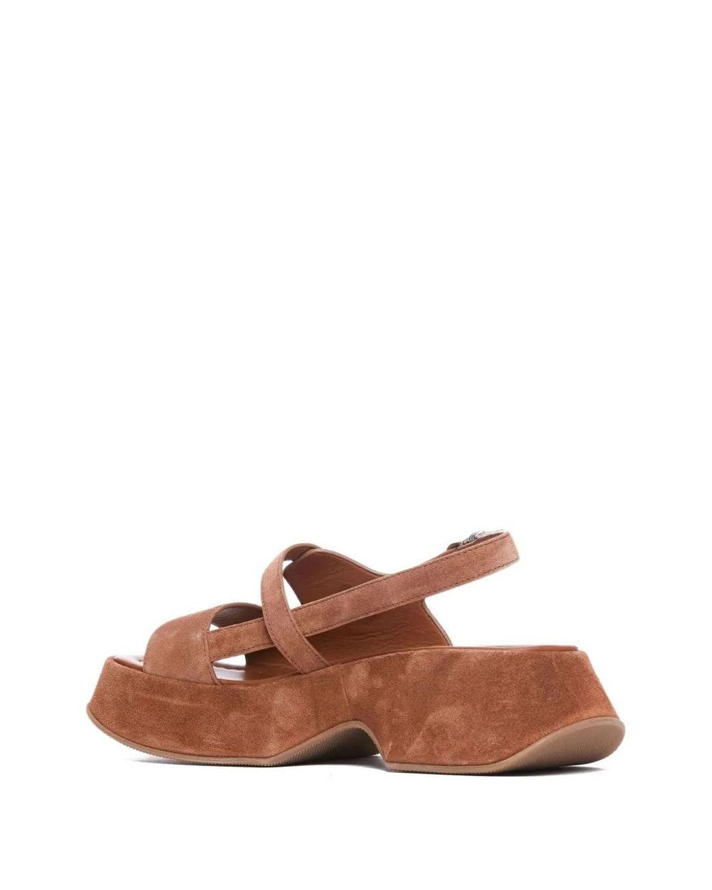 Vic Matié Brown 60Mm Leather Platform Sandals