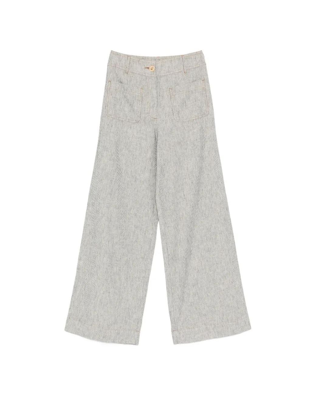 Sessun White Manhatti Striped Palazzo Pants