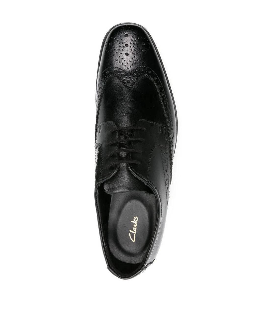 Clarks Black Howard Wing Leather Brogues for men