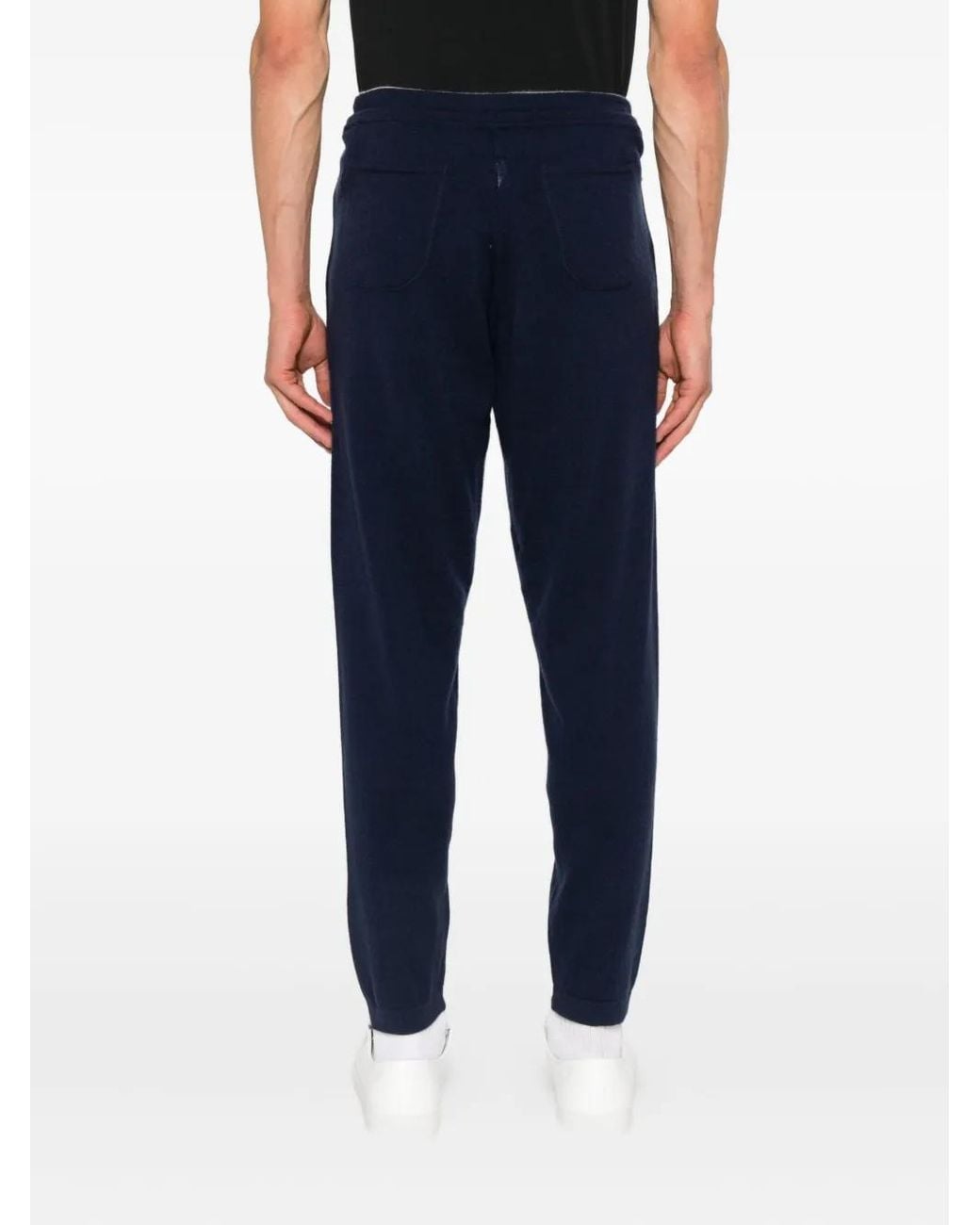Eleventy Blue Cashmere Track Trousers for men