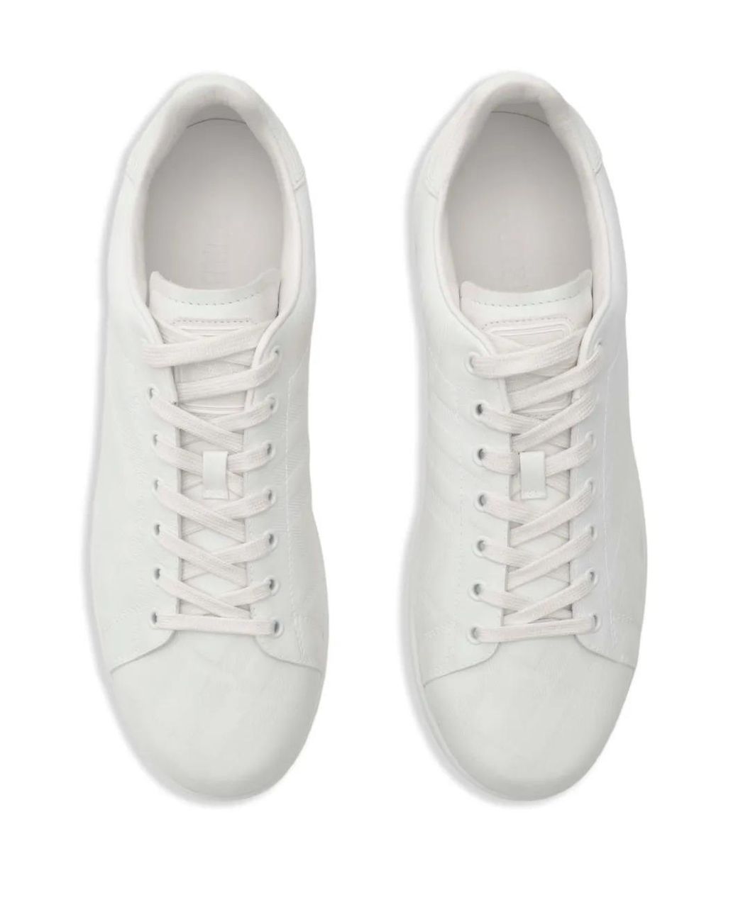 Burberry White Embossed Check Leather Set Sneakers for men