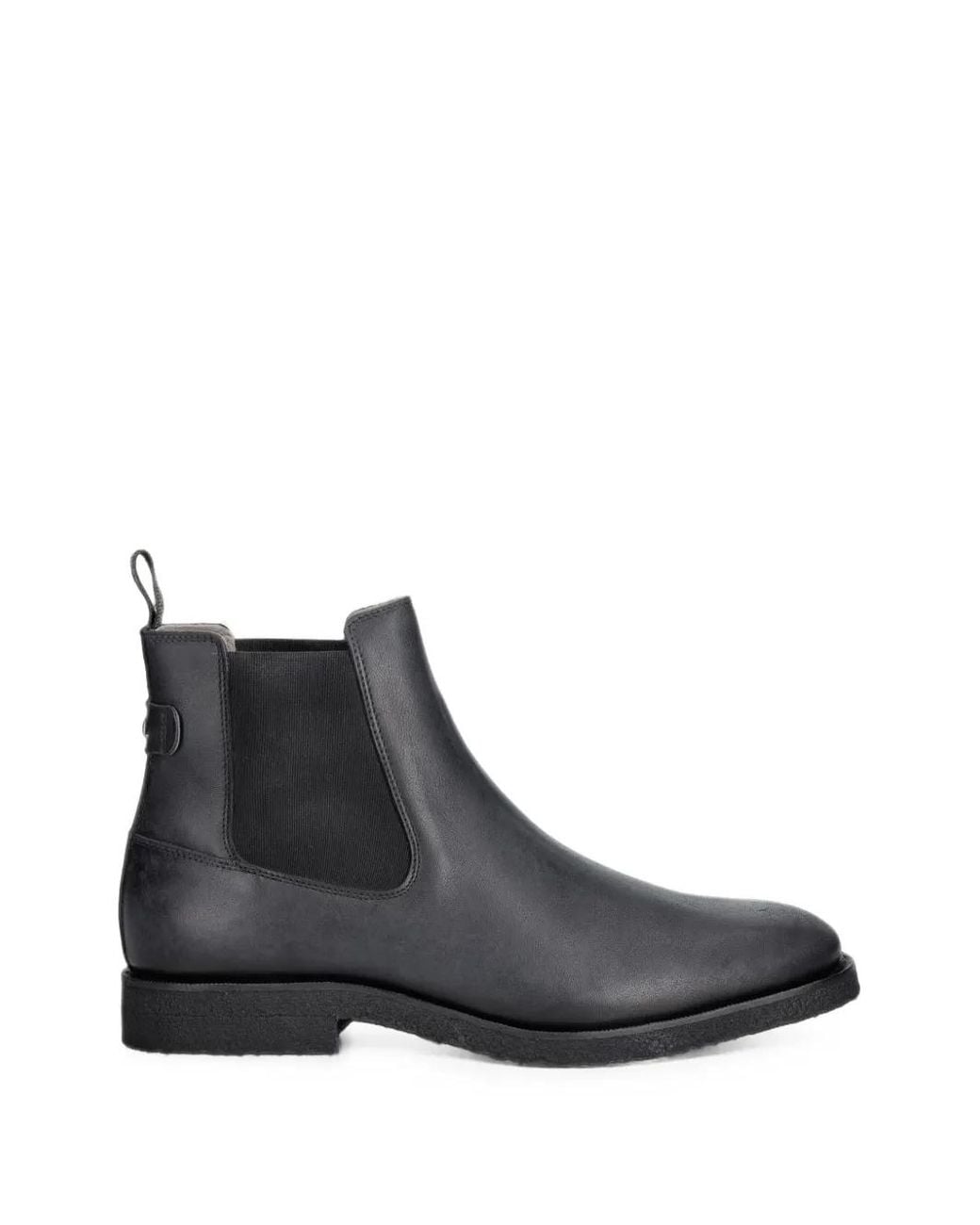 AllSaints Black Elasticated-Side Leather Boots for men