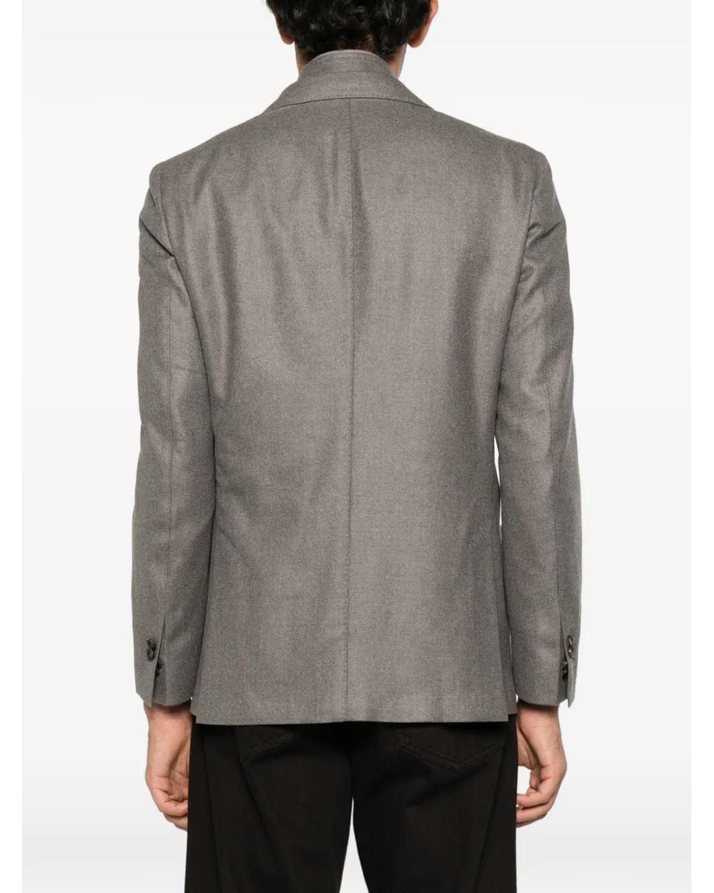 Corneliani Gray Layered Button-Fastening Jacket for men