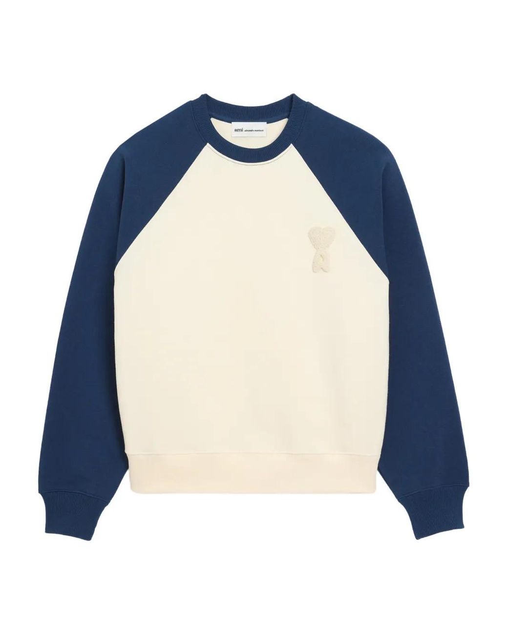 AMI Ami De Coeur Sweater Met Gebreide Patch in het Blue