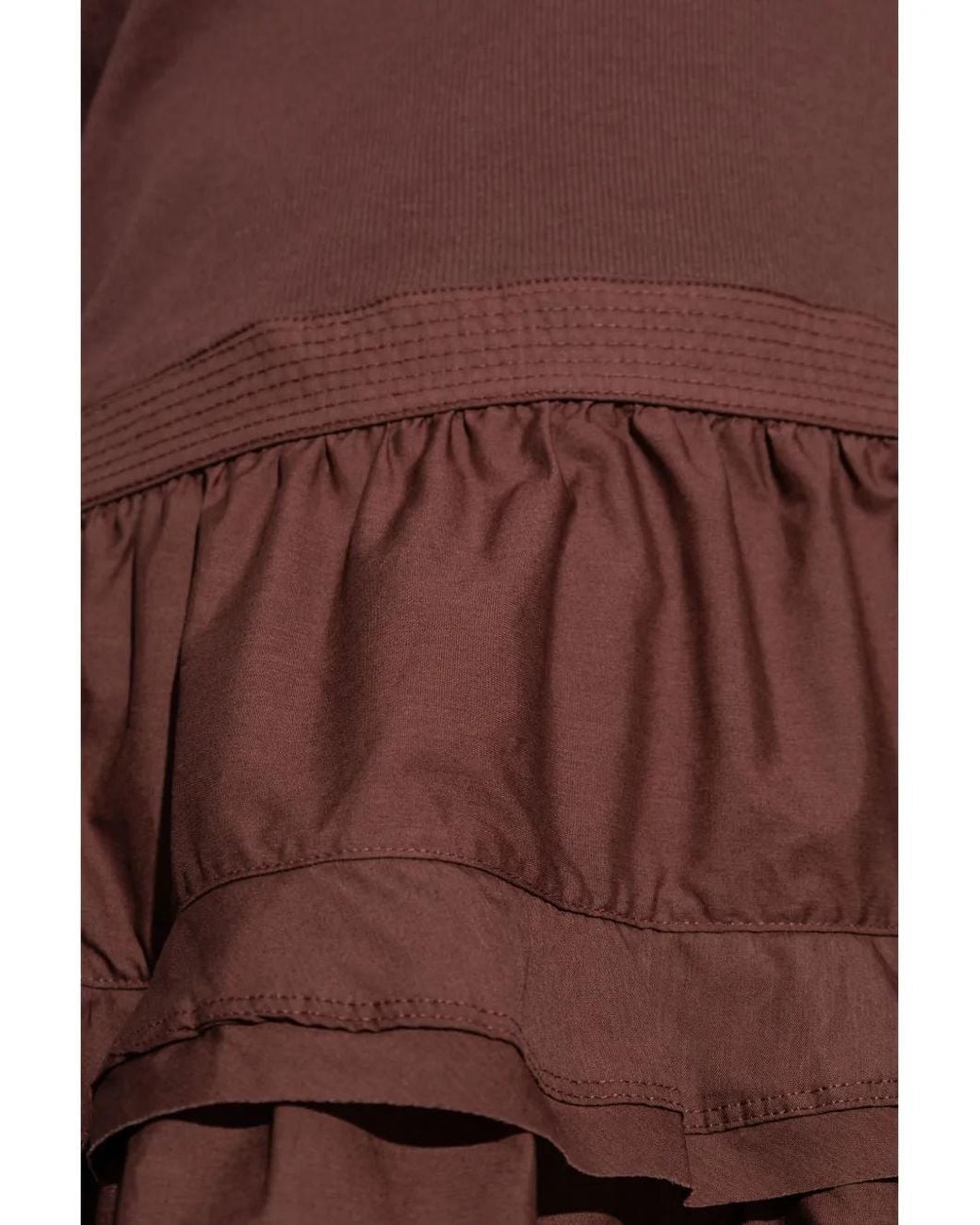 Ulla Johnson Brown Tilda Puff-Sleeve Cotton Dress