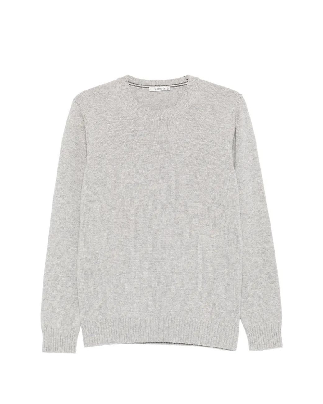 Kangra White Crew-Neck Sweater for men