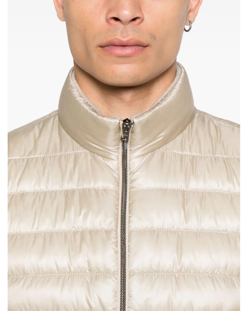 Herno Natural Quilted Zip-Front Gilet for men